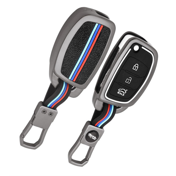 Metal Flip Key Cover And Keyring Fit For  I20, Verna, Xcent (2012-14)