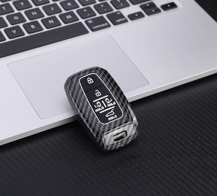 Kia 3 Button ABS+Silicone Smart Key Cover Case With Keychain Suitable For CARNIVAL