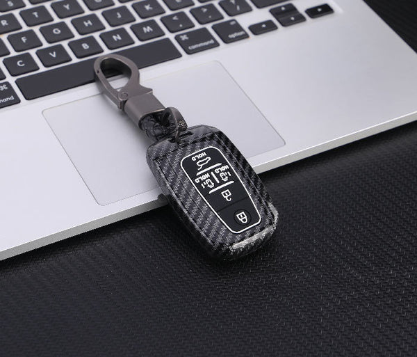 Kia 3 Button ABS+Silicone Smart Key Cover Case With Keychain Suitable For CARNIVAL