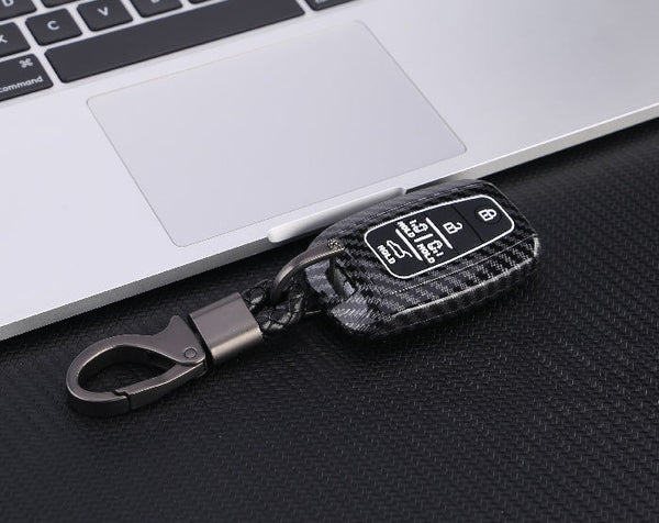 Kia 3 Button ABS+Silicone Smart Key Cover Case With Keychain Suitable For CARNIVAL