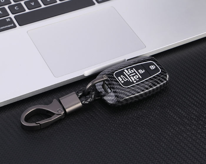 Kia 3 Button ABS+Silicone Smart Key Cover Case With Keychain Suitable For CARNIVAL