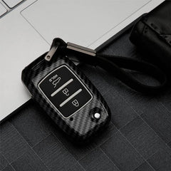 Kia 3 Button Flip Key ABS+Silicone Car Key Cover Case With Keychain For SELTOS, SONET