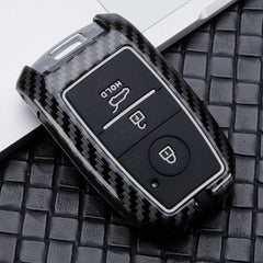Kia Seltos 3 Button Smart Key ABS+Silicone Car Key Cover Case With Keychain