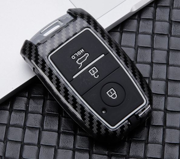 Kia Seltos 3 Button Smart Key ABS+Silicone Car Key Cover Case With Keychain