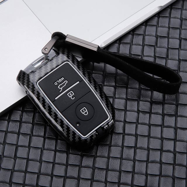 Kia Seltos 3 Button Smart Key ABS+Silicone Car Key Cover Case With Keychain