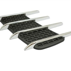 2pcs Chrome Silver Exterior Fender Frame k Vent Air Flow Intake Grille Decorative