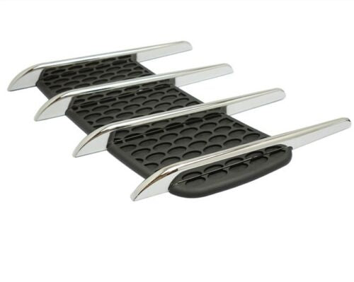 2pcs Chrome Silver Exterior Fender Frame k Vent Air Flow Intake Grille Decorative