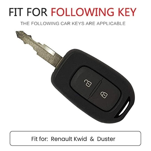 Kwid, Duster, Triber, Kiger 2 Button Remote Key Cover Case With Keychain