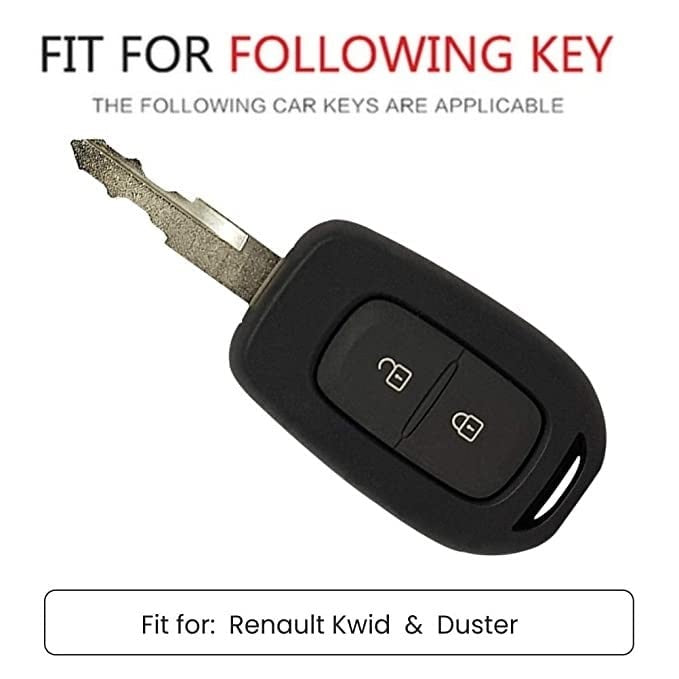 Kwid, Duster, Triber, Kiger 2 Button Remote Key Cover Case With Keychain