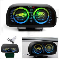 Jeep 4X4 Off Road Inclinometer / Clinometer / Landmeter Pitch & Roll Gauges with Back Light
