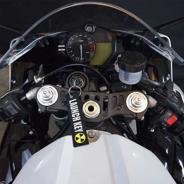 LAUNCH KEY Car Bike Embroidered Fabric Tag Strap Keyring Key Holder