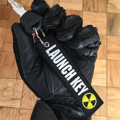 LAUNCH KEY Car Bike Embroidered Fabric Tag Strap Keyring Key Holder