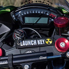 LAUNCH KEY Car Bike Embroidered Fabric Tag Strap Keyring Key Holder