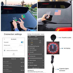 12V Animation Car LED Display Screen,Controlled Emoji Car LED Display Screen Adjustable Support Bluetooth App for iOS Android