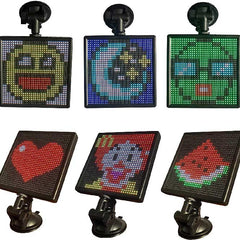 12V Animation Car LED Display Screen,Controlled Emoji Car LED Display Screen Adjustable Support Bluetooth App for iOS Android