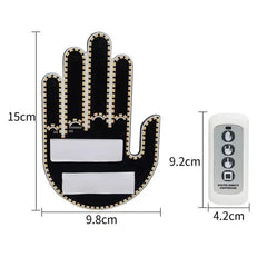 LED Illuminated Gesture Car Finger Light with Remote Hand Lamp (Battery Not Included)