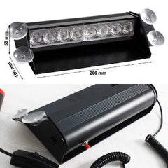 Universal Car Bright Police Style 8 LED Red Blue Strobe Light
