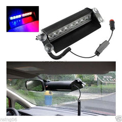Universal Car Bright Police Style 8 LED Red Blue Strobe Light