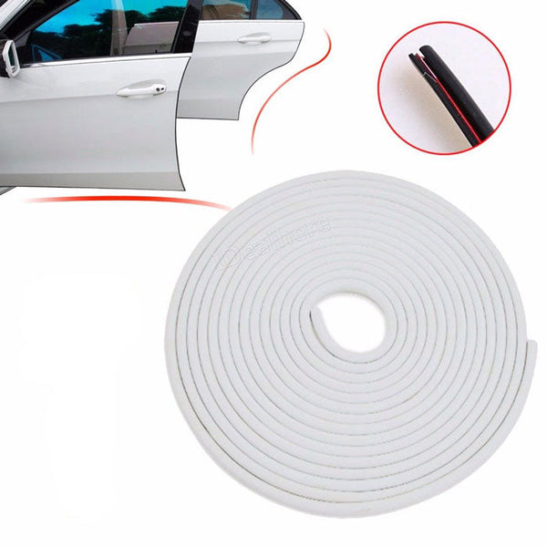 White 5.6M Car Door Edge Lip Strip Guard Protector Moulding Trim Anti Dent Scratch