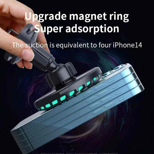 Magnetic Car Wireless Charger APP RGB LED Air Vent Stand Holder For Magsafe iPhone 15 14 13 12 Pro Max Phone Charging Station
