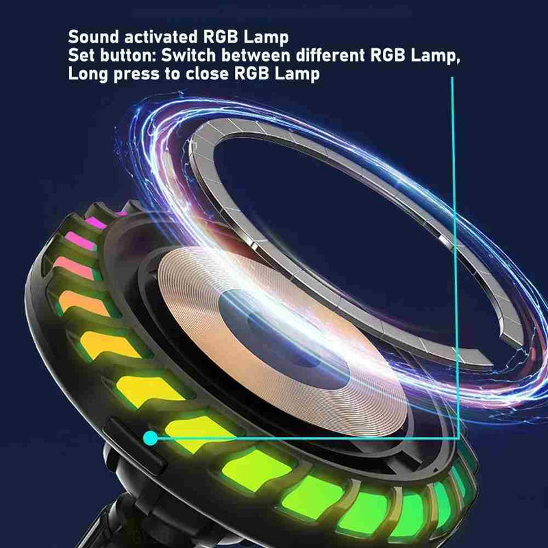 Magnetic Car Wireless Charger APP RGB LED Air Vent Stand Holder For Magsafe iPhone 15 14 13 12 Pro Max Phone Charging Station