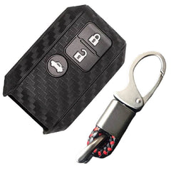 Maruti Suzuki 3 Button ABS+Silicone Car Key Cover Case With Keychain ERTIGA, DZIRE