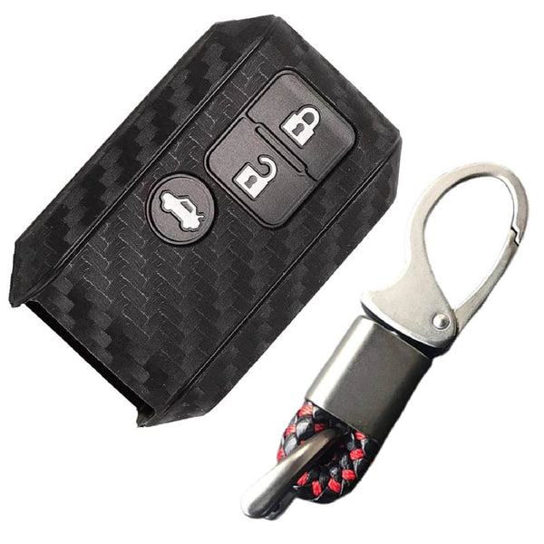Maruti Suzuki 3 Button ABS+Silicone Car Key Cover Case With Keychain ERTIGA, DZIRE