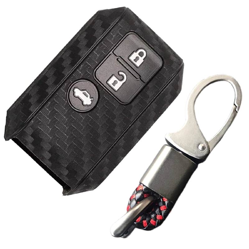 Maruti Suzuki 3 Button ABS+Silicone Car Key Cover Case With Keychain ERTIGA, DZIRE