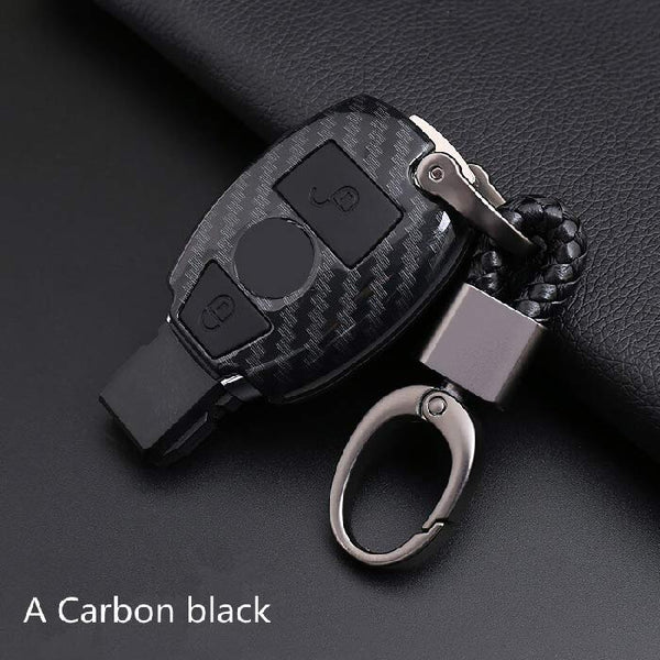 Mercedes Benz 2 Button ABS+Silicone Car Key Cover Case With Keychain