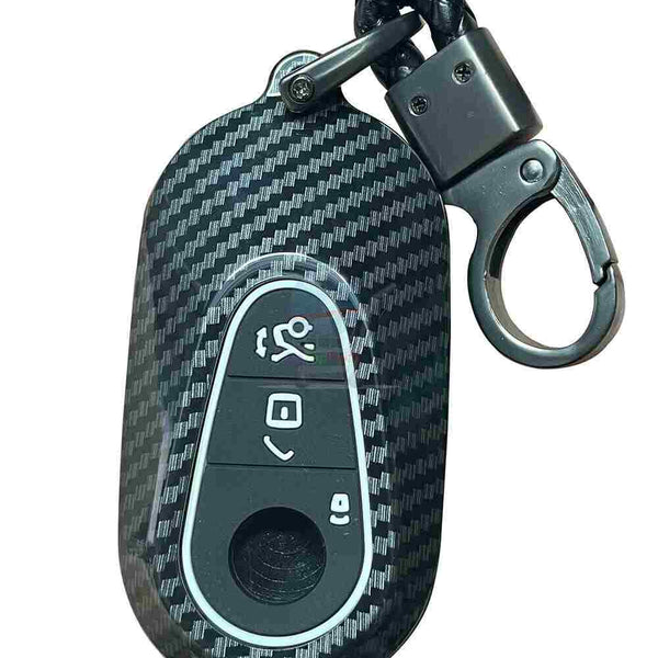 Mercedes Benz 3 Button Smart Key ABS+Silicone Car Key Cover Case With Keychain For S-Class G-Class E-Class 2022 Onwards