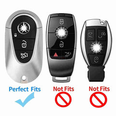 Mercedes Benz 3 Button Smart Key ABS+Silicone Car Key Cover Case With Keychain For S-Class G-Class E-Class 2022 Onwards