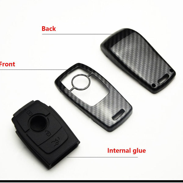 New Mercedes Benz 3 Button ABS+Silicone Car Key Cover Case With Keychain