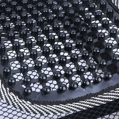 Car Seat Back Rest Lumber Support Accupressure Beads-black