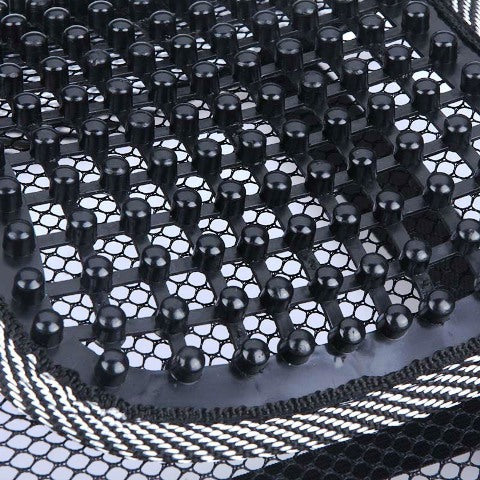 Car Seat Back Rest Lumber Support Accupressure Beads-black