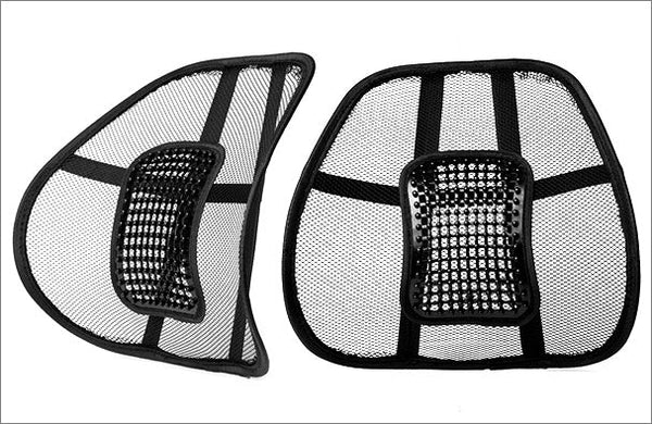 Car Seat Back Rest Lumber Support Accupressure Beads-black