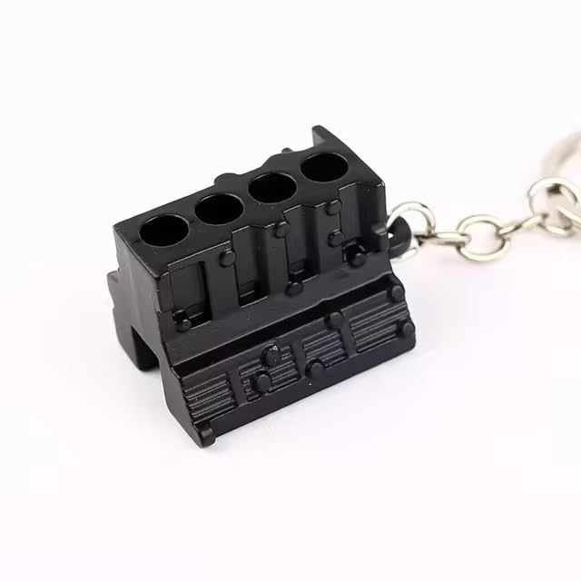 Metal Engine Block Keychain Six-cylinder Engine Body Keyring For Car Enthusiasts-Block Cylinder
