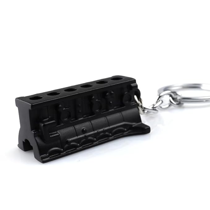 Metal Engine Block Keychain Six-cylinder Engine Body Keyring For Car Enthusiasts-Block Cylinder