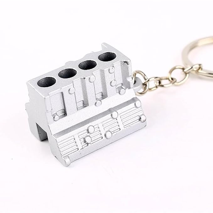 Metal Engine Block Keychain Six-cylinder Engine Body Keyring For Car Enthusiasts-Block Cylinder