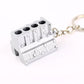 Metal Engine Block Keychain Six-cylinder Engine Body Keyring For Car Enthusiasts-Block Cylinder