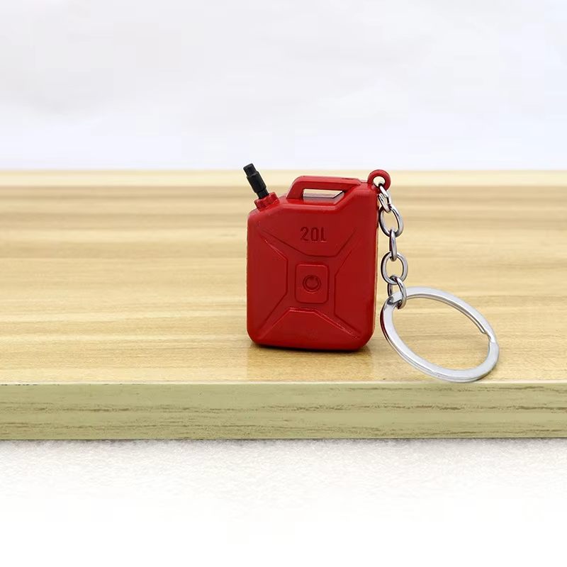 Metal PUBG Game Fuel Tank Key Holder Pendant Chain Eat Chicken Game Keychain Oiltank Keychain Cool Keychain
