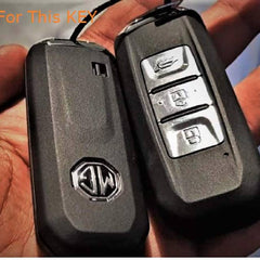 MG HECTOR 3 Button Smart Key ABS+Silicone Car Key Cover Case With Keychain