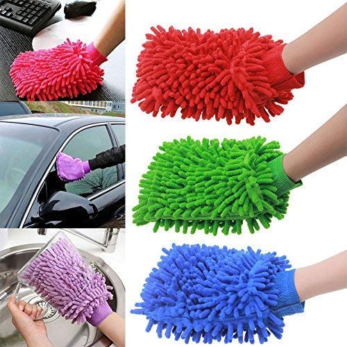 Microfiber Wash and Dust Cleaning Vehicle Washing Hand Glove
