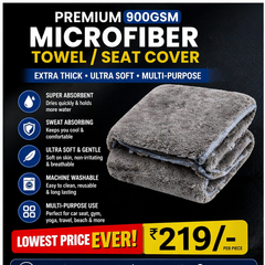 Ultra Premium 900 GSM Microfiber Car Seat Towel (60x90 cm) – Super Absorbent & Extra Thick