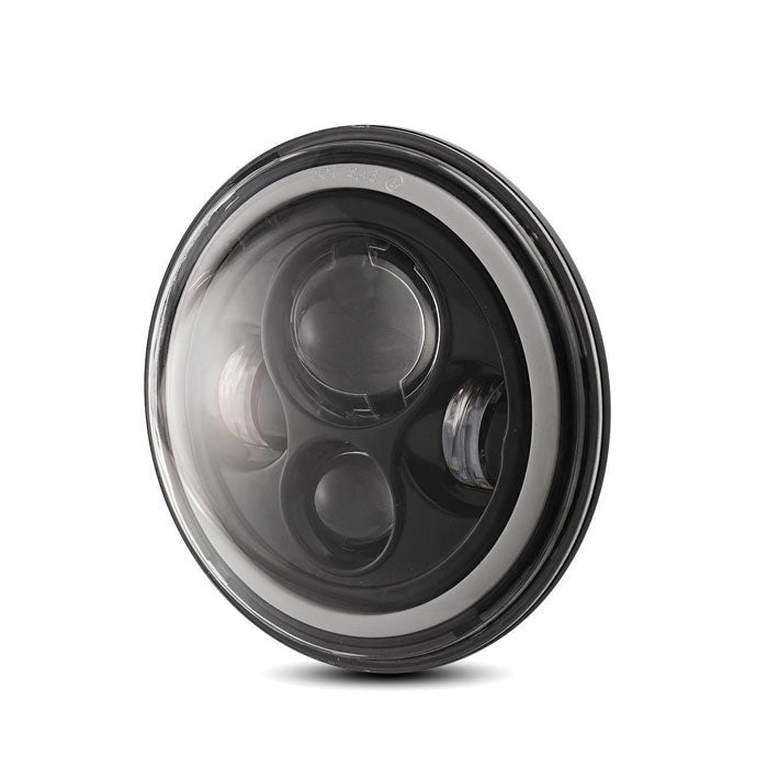 1pc 7inch LED 55W Headlight DRL Ring for Royal Enfield Bike Mahindra Thar Jeep Maruti Gypsy (White & Amber Color)