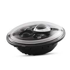 1pc 7inch LED 55W Headlight DRL Ring for Royal Enfield Bike Mahindra Thar Jeep Maruti Gypsy (White & Amber Color)