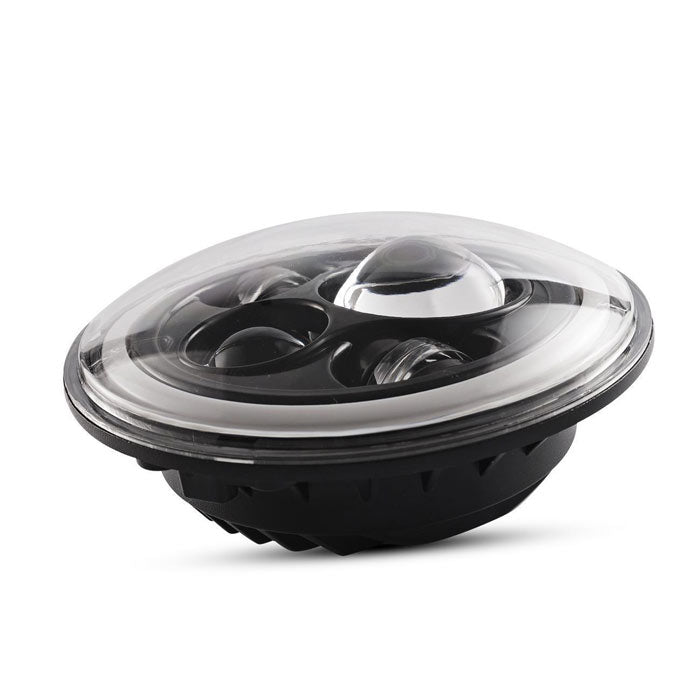 1pc 7inch LED 55W Headlight DRL Ring for Royal Enfield Bike Mahindra Thar Jeep Maruti Gypsy (White & Amber Color)