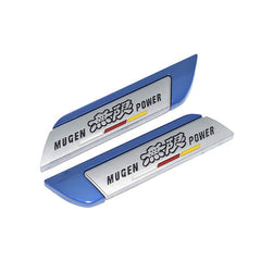 Blue Muge Power 2pcs Universal Logo Car Metal Alloy Body Side Fender Emblem(Metal)