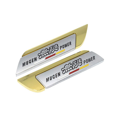 Golden Muge Power 2pcs Universal Logo Car Metal Alloy Body Side Fender Emblem(Metal)