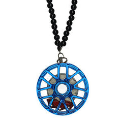 Multi Spoke Blue Car Mirror Pendant Decoration Metal Wheel Hub Hanging Ornaments Auto Interior