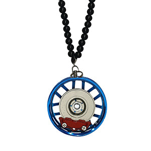 Multi Spoke Blue Car Mirror Pendant Decoration Metal Wheel Hub Hanging Ornaments Auto Interior